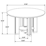 Ottowa 5-piece Round Wood Dining Room Table Set Brown - Tampa Furniture Outlet