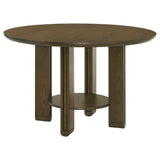 Tampa Furniture Outlet - Coaster - Ottowa 47-inch Round Wood Dining Table with Shelf Brown - 193660
