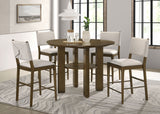 Tampa Furniture Outlet - Coaster - Ottowa 5-piece Round Counter Height Dining Room Set Brown - 193668-S5