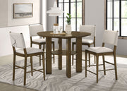 Tampa Furniture Outlet - Coaster - Ottowa 5-piece Round Counter Height Dining Room Set Brown - 193668-S5