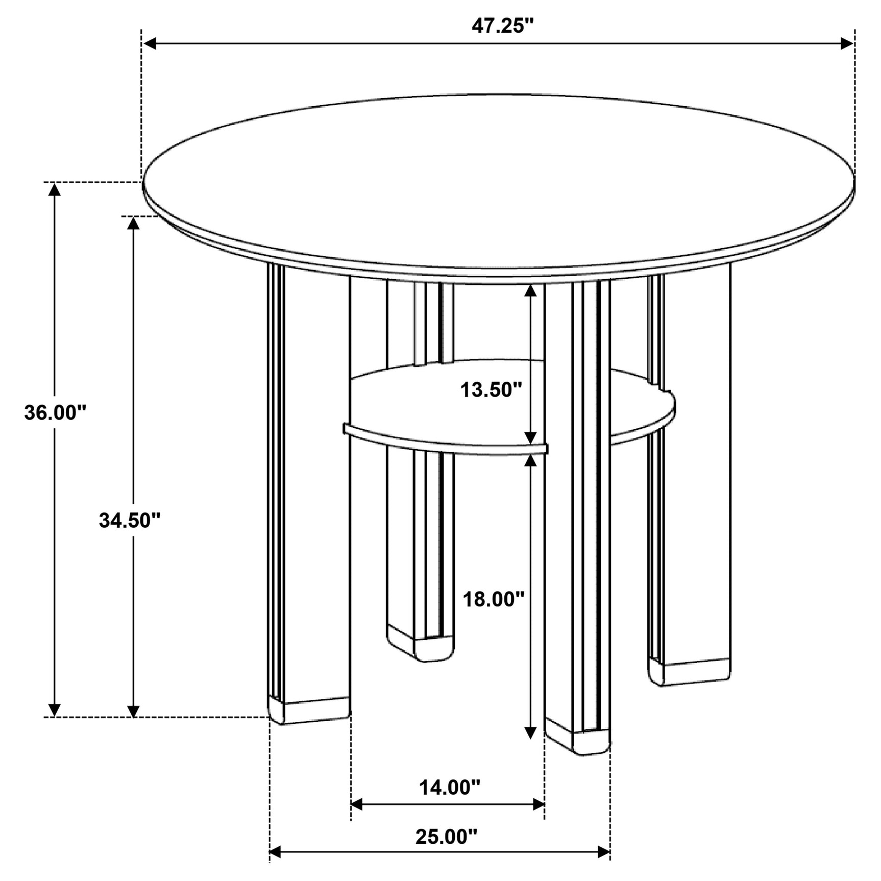 Ottowa 5-piece Round Counter Height Dining Room Set Brown - Tampa Furniture Outlet