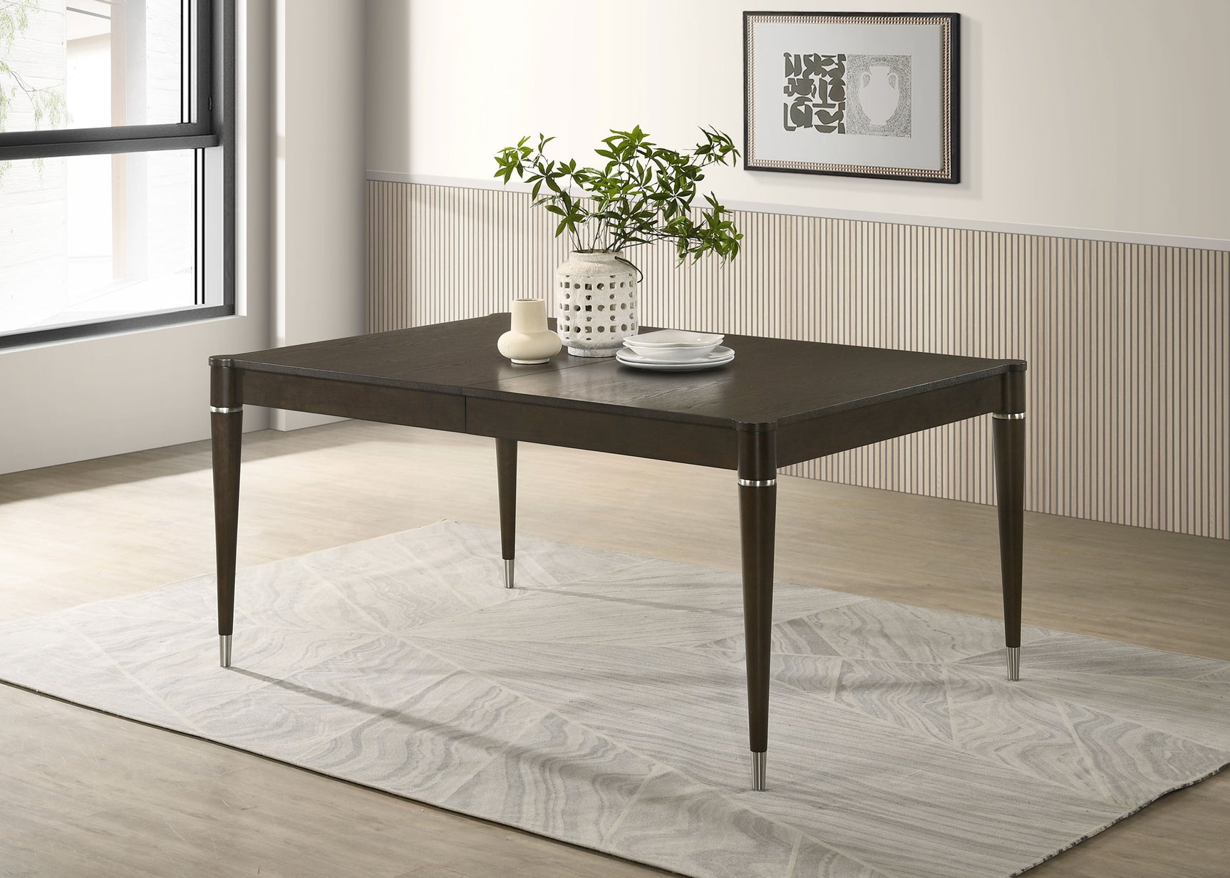 Reseda 81-inch Extension Leaf Dining Table Ash Brown - Tampa Furniture Outlet