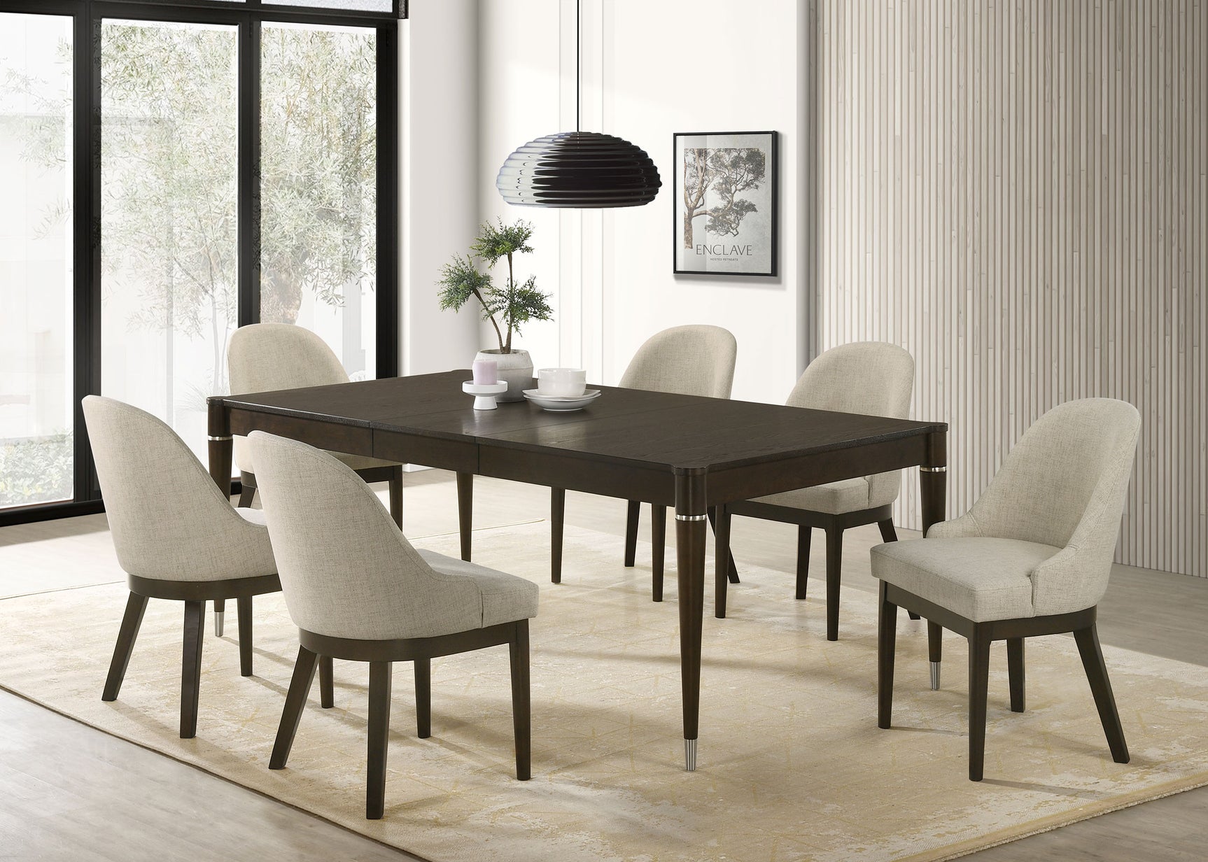 Reseda Upholstered Dining Side Chair Beige (Set of 2) - Tampa Furniture Outlet