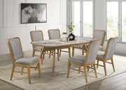Tampa Furniture Outlet - Coaster - Croyden 7-piece Rectangular Dining Set Weathered Natural - 193731-S7