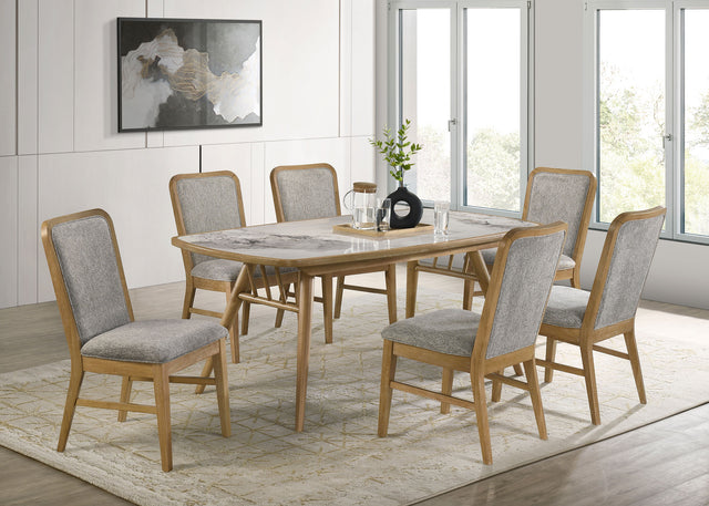 Tampa Furniture Outlet - Coaster - Croyden 7-piece Rectangular Dining Set Weathered Natural - 193731-S7