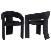 Tampa Furniture Outlet - Coaster - Carlow Upholstered Dining Arm Chair Black (Set of 2) - 193813BLK