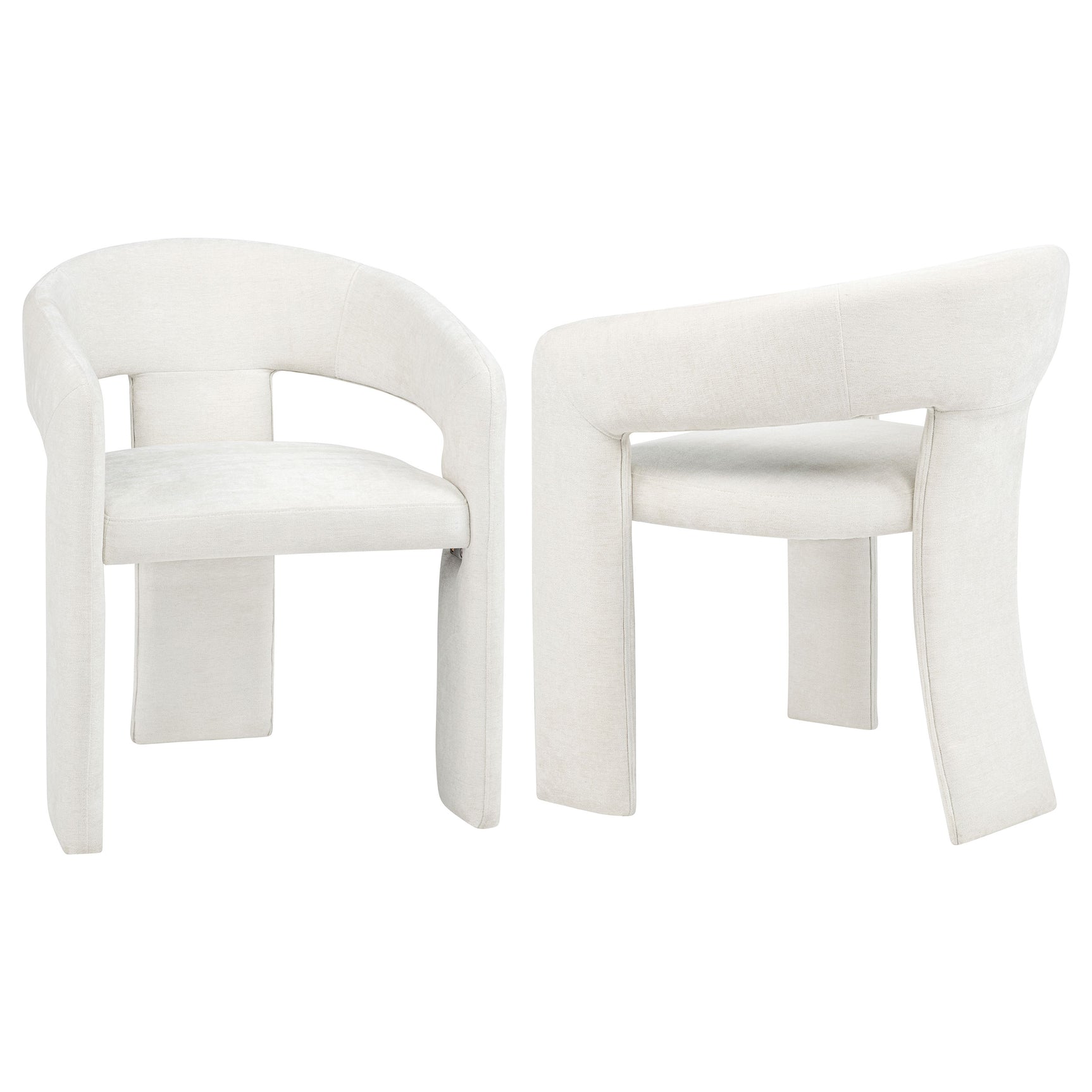 Tampa Furniture Outlet - Coaster - Carlow Upholstered Dining Arm Chair White (Set of 2) - 193813WHT