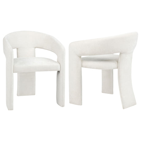 Tampa Furniture Outlet - Coaster - Carlow Upholstered Dining Arm Chair White (Set of 2) - 193813WHT