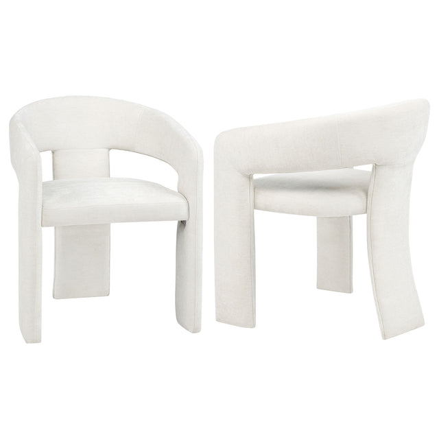 Tampa Furniture Outlet - Coaster - Carlow Upholstered Dining Arm Chair White (Set of 2) - 193813WHT