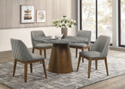 Tampa Furniture Outlet - Coaster - Franklin 5-piece 50-inch Round Dining Table Set Grey and Dark Oak - 193820-S5