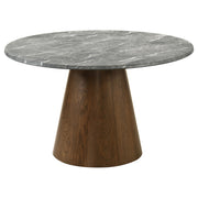 Tampa Furniture Outlet - Coaster - Franklin 50-inch Round Dining Table Grey and Dark Oak - 193820