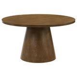 Tampa Furniture Outlet - Coaster - Franklin 54-inch Round Wood Pedestal Base Dining Table Dark Brown - 193830