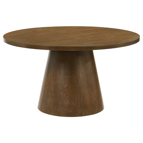 Tampa Furniture Outlet - Coaster - Franklin 54-inch Round Wood Pedestal Base Dining Table Dark Brown - 193830
