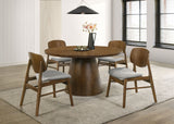 Franklin 54-inch Round Wood Pedestal Base Dining Table Dark Brown