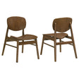 Tampa Furniture Outlet - Coaster - Benford Dining Side Chair Wood Seat Dark Brown (Set of 2) - 193832