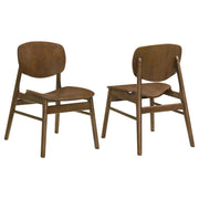 Tampa Furniture Outlet - Coaster - Benford Dining Side Chair Wood Seat Dark Brown (Set of 2) - 193832