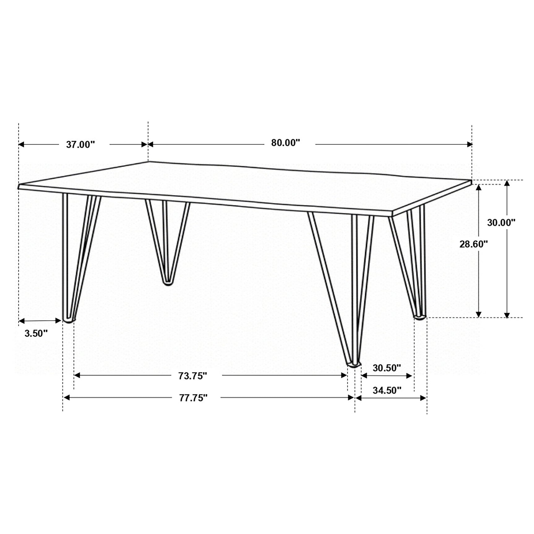 Neve 80-inch Live Edge Dining Table Grey Sheesham - Tampa Furniture Outlet