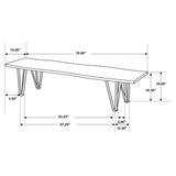 Neve Live Edge Wood Dining Bench Hairpin Legs Grey Sheesham - Tampa Furniture Outlet