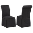 Tampa Furniture Outlet - Coaster - Shawna Upholstered Skirted Side Chair Black (Set of 2) - 193912BLK