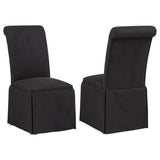 Tampa Furniture Outlet - Coaster - Shawna Upholstered Skirted Side Chair Black (Set of 2) - 193912BLK