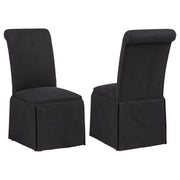 Tampa Furniture Outlet - Coaster - Shawna Upholstered Skirted Side Chair Black (Set of 2) - 193912BLK