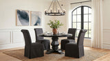 Shawna Upholstered Skirted Side Chair Black (Set of 2)