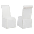 Tampa Furniture Outlet - Coaster - Shawna Upholstered Skirted Side Chair White (Set of 2) - 193912WHT