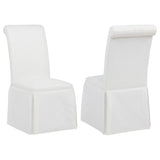 Tampa Furniture Outlet - Coaster - Shawna Upholstered Skirted Side Chair White (Set of 2) - 193912WHT