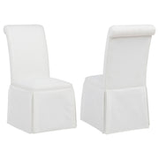 Tampa Furniture Outlet - Coaster - Shawna Upholstered Skirted Side Chair White (Set of 2) - 193912WHT