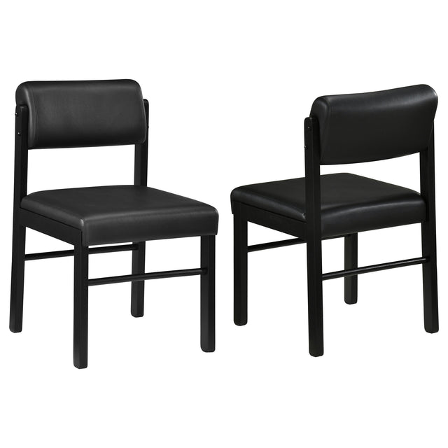 Tampa Furniture Outlet - Coaster - Kehoe Upholstered Dining Side Chair Black (Set of 2) - 193922BLK