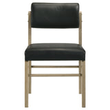 Kehoe Upholstered Dining Side Chair Black and Natural Oak (Set of 2)