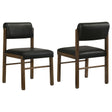 Tampa Furniture Outlet - Coaster - Kehoe Upholstered Dining Side Chair Black and Walnut (Set of 2) - 193922WAL
