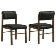 Tampa Furniture Outlet - Coaster - Kehoe Upholstered Dining Side Chair Black and Walnut (Set of 2) - 193922WAL