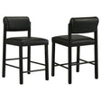 Tampa Furniture Outlet - Coaster - Kehoe Upholstered Counter Height Chair Black (Set of 2) - 193929BLK