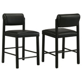 Tampa Furniture Outlet - Coaster - Kehoe Upholstered Counter Height Chair Black (Set of 2) - 193929BLK