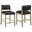 Tampa Furniture Outlet - Coaster - Kehoe Upholstered Counter Height Chair Black and Natural Oak (Set of 2) - 193929NAT