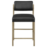 Kehoe Upholstered Counter Height Chair Black and Natural Oak (Set of 2)