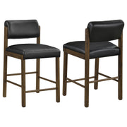 Tampa Furniture Outlet - Coaster - Kehoe Upholstered Counter Height Chair Black and Walnut (Set of 2) - 193929WAL