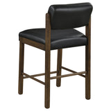 Kehoe Upholstered Counter Height Chair Black and Walnut (Set of 2)