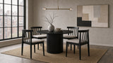 Tampa Furniture Outlet - Coaster - Hamlyn 5-piece Round Wood Dining Set Wheat and Black - 193930BLK-S5A