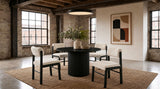 Tampa Furniture Outlet - Coaster - Hamlyn 5-piece Round Wood Dining Set Cream and Black - 193930BLK-S5B