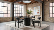 Tampa Furniture Outlet - Coaster - Hamlyn 5-piece Round Wood Dining Set Black - 193930BLK-S5C