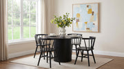 Tampa Furniture Outlet - Coaster - Hamlyn 5-piece Round Wood Dining Set Black - 193930BLK-S5F