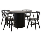 Hamlyn 5-piece Round Wood Dining Set Black