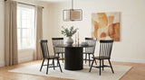 Tampa Furniture Outlet - Coaster - Hamlyn 5-piece Round Wood Dining Set Black - 193930BLK-S5G
