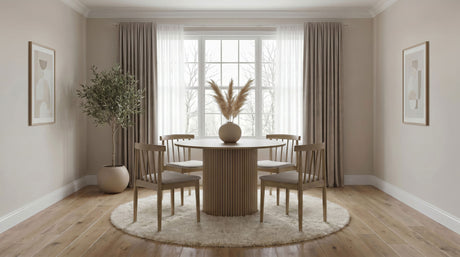 Tampa Furniture Outlet - Coaster - Hamlyn 5-piece Round Wood Dining Set Wheat and Natural Oak - 193930NAT-S5A
