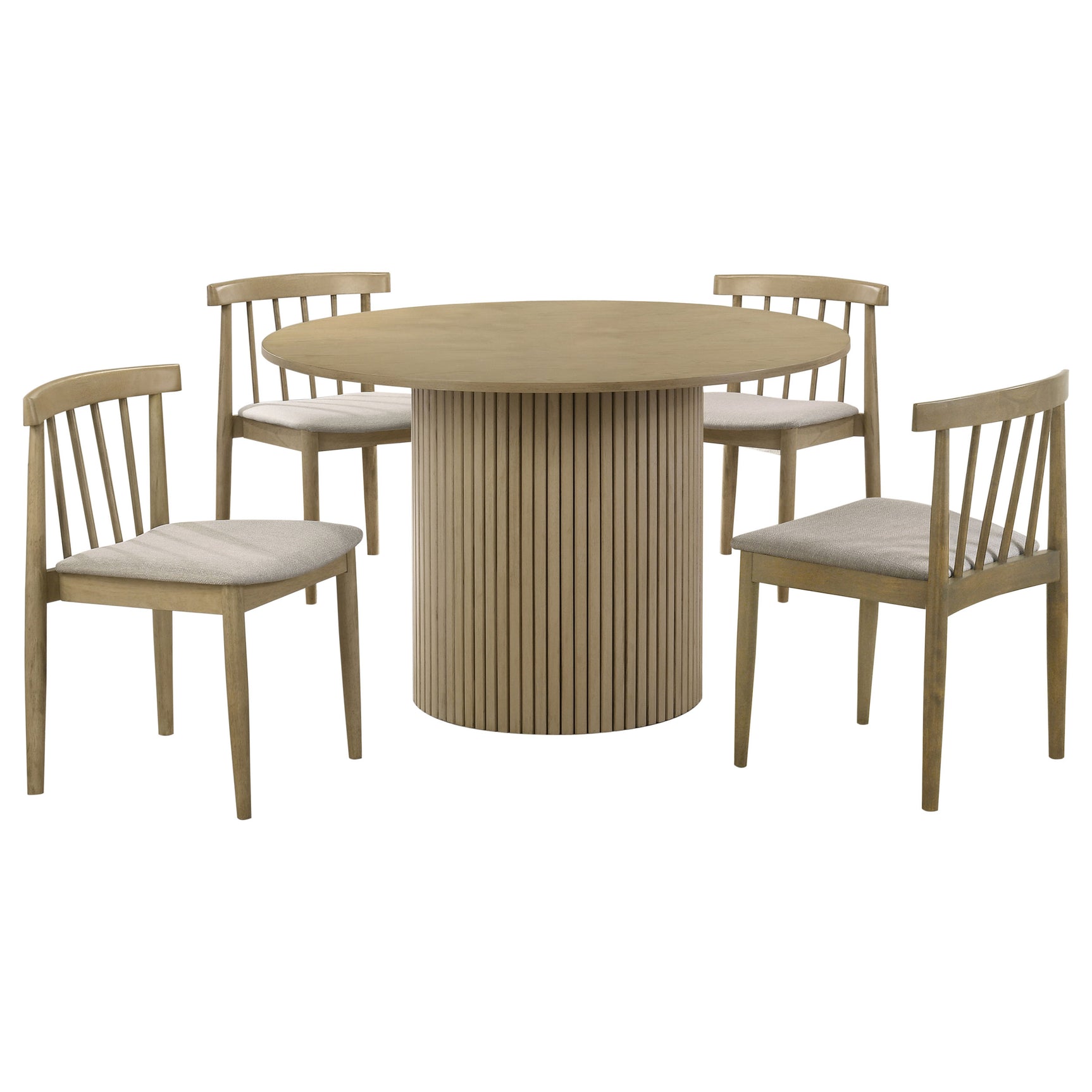 Hamlyn 5-piece Round Wood Dining Set Wheat and Natural Oak