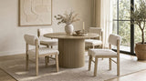 Tampa Furniture Outlet - Coaster - Hamlyn 5-piece Round Wood Dining Set Cream and Natural Oak - 193930NAT-S5B