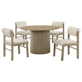 Hamlyn 5-piece Round Wood Dining Set Cream and Natural Oak