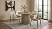 Tampa Furniture Outlet - Coaster - Hamlyn 5-piece Round Wood Dining Set Cream and Natural Oak - 193930NAT-S5D